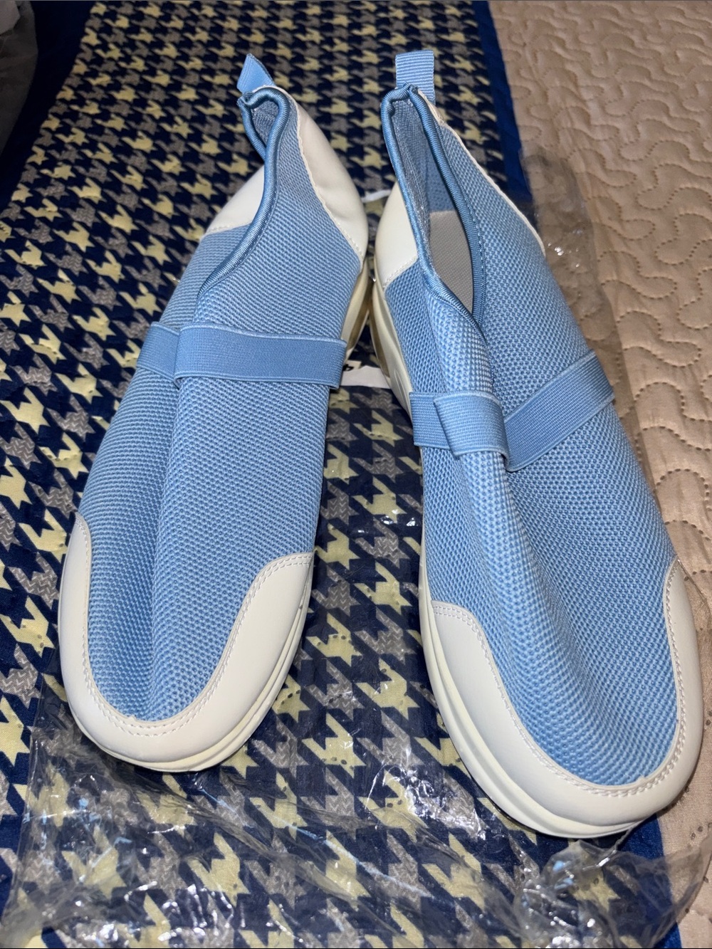 Light Blue Slip-On Mesh women’s Sneakers
